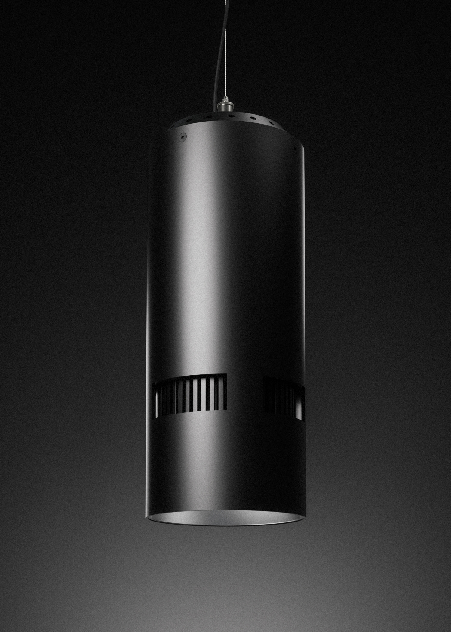 Atria 8 cylinder pendant with architectural lighting detail